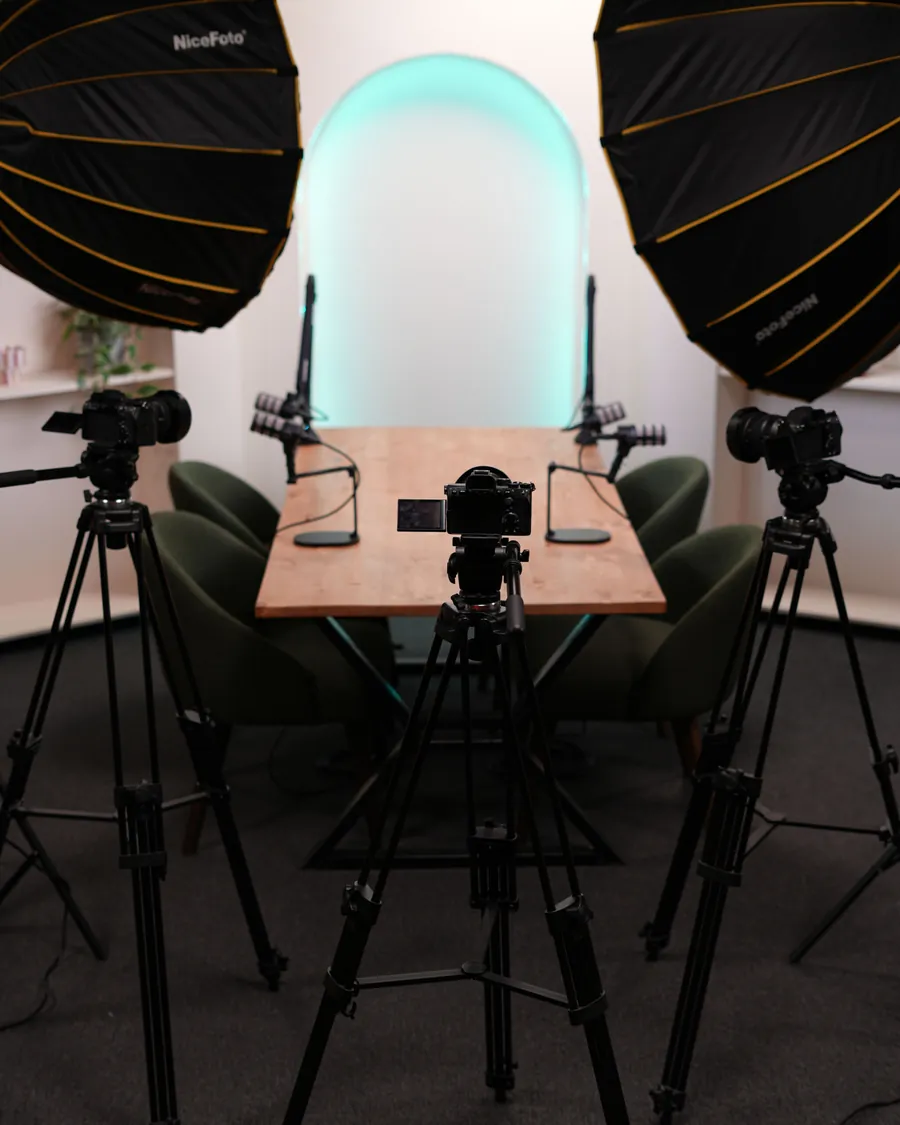 Régie et caméras du studio